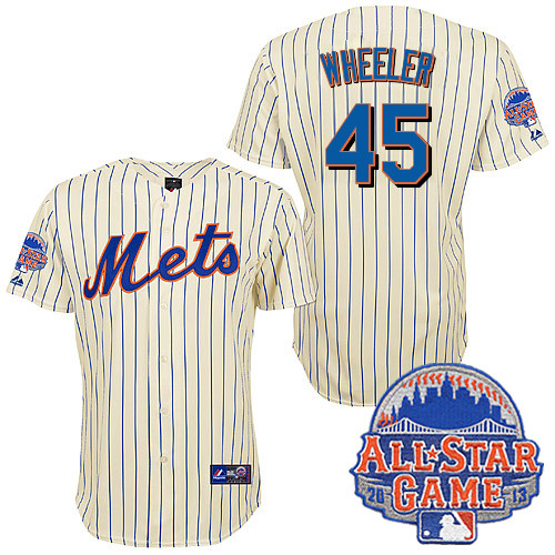 Zack Wheeler #45 MLB Jersey-New York Mets Men's Authentic All Star White Baseball Jersey